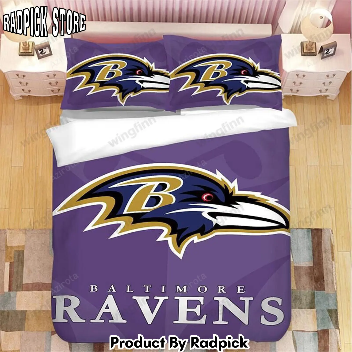 Radpick baltimore ravens 3pcs bedding set duvet cover and pillow cases 1571 rp3278508